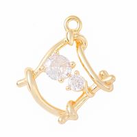 1 Piece 15 * 17mm Copper Zircon 18K Gold Plated White Gold Plated Geometric Polished Pendant main image 9