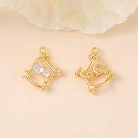 1 Piece 15 * 17mm Copper Zircon 18K Gold Plated White Gold Plated Geometric Polished Pendant sku image 1