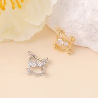 1 Piece 15 * 17mm Copper Zircon 18K Gold Plated White Gold Plated Geometric Polished Pendant main image 8