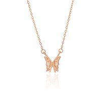 Sterling Silver 18K Gold Plated Simple Style Butterfly Hollow Out Necklace main image 2