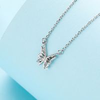 Sterling Silver 18K Gold Plated Simple Style Butterfly Hollow Out Necklace main image 3