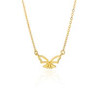Sterling Silver 18K Gold Plated Simple Style Butterfly Hollow Out Necklace sku image 3
