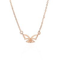 Sterling Silver 18K Gold Plated Simple Style Butterfly Hollow Out Necklace sku image 2