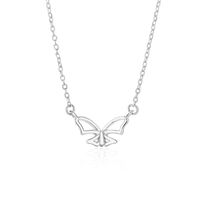 Sterling Silver 18K Gold Plated Simple Style Butterfly Hollow Out Necklace sku image 1