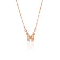 Sterling Silver 18K Gold Plated Simple Style Butterfly Hollow Out Necklace sku image 5