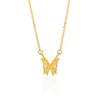 Sterling Silver 18K Gold Plated Simple Style Butterfly Hollow Out Necklace sku image 6