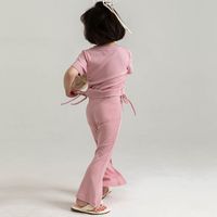 Einfacher Stil Einfarbig Polyester Mädchen Kleidung Sets main image 4
