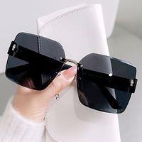Streetwear Solid Color Pc Square Full Frame Women's Sunglasses sku image 1