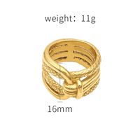 Stainless Steel 18K Gold Plated Retro Geometric Rings main image 2