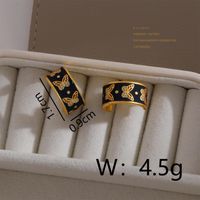 1 Pair Vintage Style Artistic C Shape Butterfly Enamel Shell Copper 18K Gold Plated Ear Studs sku image 1