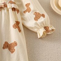 Simple Style Bear Printing Bear Cotton Blend Girls Dresses main image 9