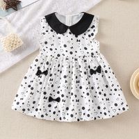 Cute Bow Knot Bowknot Cotton And Linen Blend Girls Dresses main image 7