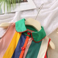 Süß Tie-Dye Einfach Linien Falten Gerafft Baumwollmischung Mädchen Kleider main image 4