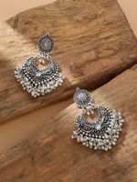 1 Pair IG Style Retro Geometric Tassel Hollow Out Alloy Drop Earrings main image 5