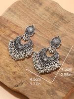 1 Pair IG Style Retro Geometric Tassel Hollow Out Alloy Drop Earrings main image 2