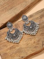 1 Pair IG Style Retro Geometric Tassel Hollow Out Alloy Drop Earrings main image 7
