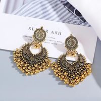1 Pair IG Style Retro Geometric Tassel Hollow Out Alloy Drop Earrings main image 3