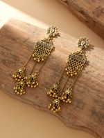 1 Pair IG Style Retro Flower Tassel Hollow Out Alloy Drop Earrings main image 5