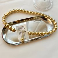 Einfacher Stil Runden Perlen Kupfer 18 Karat Vergoldet Frau Lange Halskette Halskette main image 4