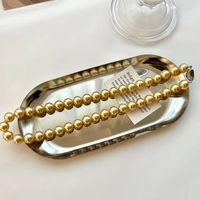 Einfacher Stil Runden Perlen Kupfer 18 Karat Vergoldet Frau Lange Halskette Halskette sku image 3