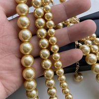Einfacher Stil Runden Perlen Kupfer 18 Karat Vergoldet Frau Lange Halskette Halskette main image 6