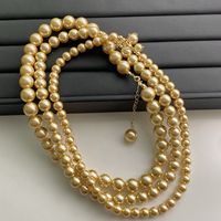 Simple Style Round Beaded Copper 18K Gold Plated Women's Long Necklace Necklace main image 10
