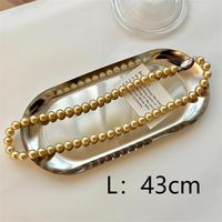 Einfacher Stil Runden Perlen Kupfer 18 Karat Vergoldet Frau Lange Halskette Halskette sku image 1