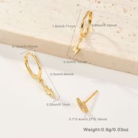 1 Set Casual Simple Style Lightning Asymmetrical Inlay Sterling Silver Zircon White Gold Plated Gold Plated Drop Earrings Ear Studs main image 3