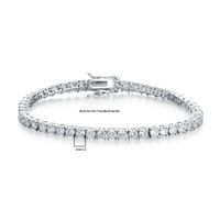 Brass Casual Classic Style Round Plating Inlay Zircon Tennis Bracelet sku image 1