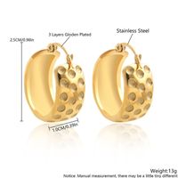 1 Pair Elegant Simple Style Geometric Plating Inlay Stainless Steel Hoop Earrings main image 2