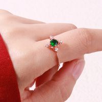Wholesale Romantic Shiny Snowflake Copper Inlay Rose Gold Plated Zircon Rings main image 1