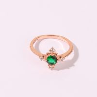 Wholesale Romantic Shiny Snowflake Copper Inlay Rose Gold Plated Zircon Rings main image 4
