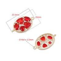 1 Piece 25.5 * 15mm Hole 1~1.9mm Brass Glass Zircon 18K Gold Plated Oval Polished Hand Connector main image 2