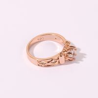 Wholesale Glam Luxurious Shiny Geometric Copper Shiny Metallic Inlay Rose Gold Plated Zircon Rings main image 3