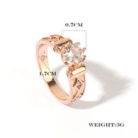 Wholesale Glam Luxurious Shiny Geometric Copper Shiny Metallic Inlay Rose Gold Plated Zircon Rings main image 2