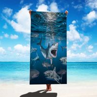 Vacation Tortoise Color Block Fish Superfine Fiber Beach Towel sku image 2