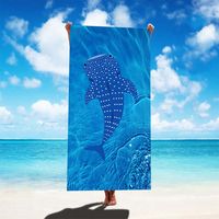 Vacation Tortoise Color Block Fish Superfine Fiber Beach Towel sku image 3