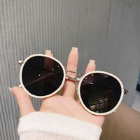 Simple Style Solid Color Ac Round Frame Full Frame Women's Sunglasses main image 1