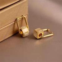 1 Pair Simple Style Geometric Plating Inlay Alloy Opal Earrings sku image 1