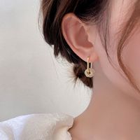 1 Pair Simple Style Geometric Plating Inlay Alloy Opal Earrings main image 3
