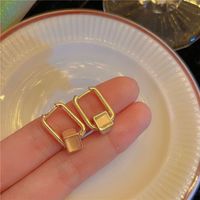 1 Pair Simple Style Geometric Plating Inlay Alloy Opal Earrings main image 2