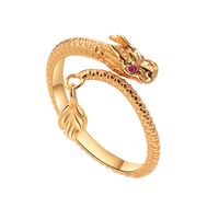 Wholesale IG Style Dragon Copper Plating Inlay Zircon Charm Rings Open Rings main image 2