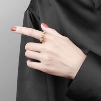 Wholesale Simple Style Geometric Copper Plating Open Rings Anxiety Ring main image 4