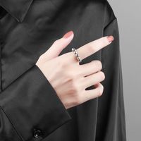 Wholesale Simple Style Geometric Copper Plating Open Rings Anxiety Ring main image 2