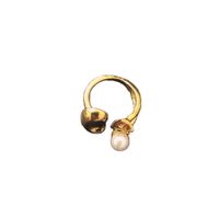 Wholesale Jewelry IG Style Simple Style Geometric Alloy Pearl Plating Inlay Open Rings main image 3