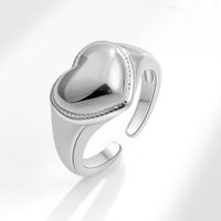 Großhandel Süss Einfacher Stil Herzform Kupfer Überzug Offener Ring sku image 2