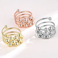 Wholesale IG Style Simple Style Geometric Copper Plating Open Rings Anxiety Ring main image 1