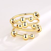 Wholesale IG Style Simple Style Geometric Copper Plating Open Rings Anxiety Ring main image 3
