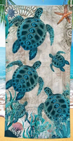 Vacation Tortoise Color Block Superfine Fiber Beach Towel main image 1