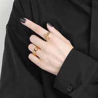 Wholesale Simple Style Geometric Copper Beaded Open Rings Anxiety Ring main image 5